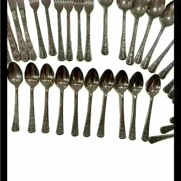 Interpur Florenz 36 Piece Set Stainless Flatware Knife Fork Spoon Vintage Lot - Picture 2 of 5